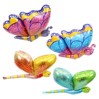 Ballons en aluminium à fermeture automatique, décoration à hélium, Globo, libellule, papillon, ballon Animal