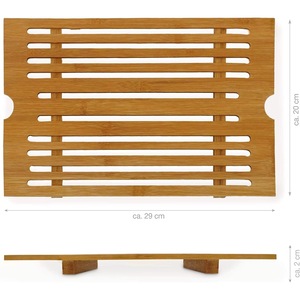 Tabla de cortar ecológica de bambú con ranuras y bandeja recolectora de migas, para uso en la cocina. - Product Image 4