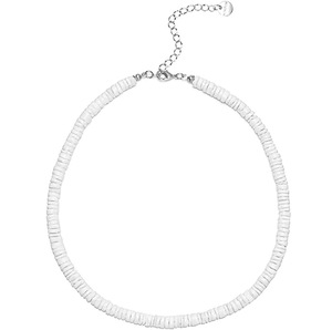Collar blanco estilo Concha Puka para mujer, gargantilla de surfista de verano con cuentas de disco Heishi, cadena de hilo, accesorios de joyería - Product Image 6