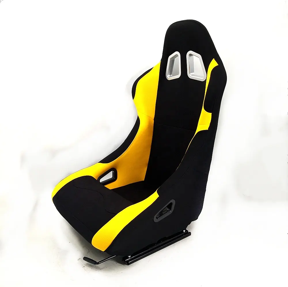מותאם אישית לוגו דלי מושב שחור צהוב בד בד עם מחוון בודד לשימוש למבוגרים ספורט מירוץ מושב