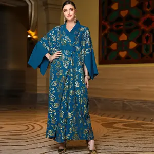 2023 Latest Design turkey best selling products Retro Style fancy Muslim women Arabic Dubai abaya evening dress