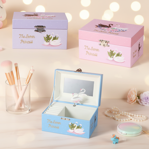 Caja de Música de Papel con Diseño de Cisnes, Ecológica, en Blanco y Negro, con Manivela, Canciones Personalizadas para Aniversario, Decoración del Hogar - Product Image 4