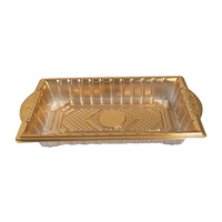 Barquette alimentaire JY-F2200 avec couvercle transparent, type plateau de service, boîte dorée jetable, plateau rectangulaire en plastique pour sushis