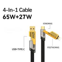 Cable de Datos para Teléfono Móvil 4 en 1 con Trenzado Robótico, PD 27W 5A, Nuevo 2 en 1, Carga Súper Rápida de 120W Tipo-C para Computadoras Xiaomi