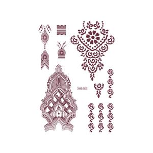 Autocollants de tatouage au henné à motif floral marron personnalisé, papier imperméable imprimé, tatouage temporaire à transfert d'eau pour femmes - Product Image 4