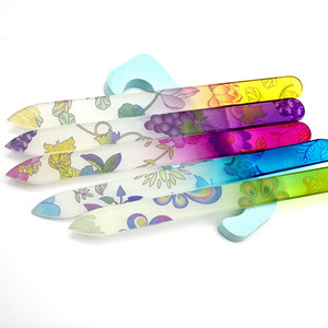 5.5 'lime à ongles en verre de cristal imprimé floral, outils d'art d'ongle de manucure en verre durable coloré entièrement imprimé - Product Image 1