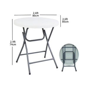 Bàn di động gấp gọn nhẹ bàn có thể gập lại <span class=keywords><strong>18</strong></span> <span class=keywords><strong>inch</strong></span> Bộ 2 Bàn tròn có thể gập lại bằng nhựa - Product Image 2