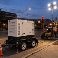 Générateurs diesel Perkins 30 KVA, remorquables, 24 KW, type remorque, générateur diesel refroidi par eau, générateur sans balais, monophasé AC