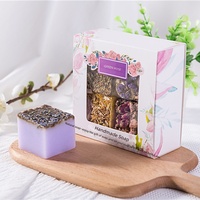 Sabun Mandi Aromaterapi Mawar Minyak Esensial Botani Buatan Tangan Pembersih Bunga Kering Beraroma Melembapkan Batangan Sabun Hadiah untuk Dewasa