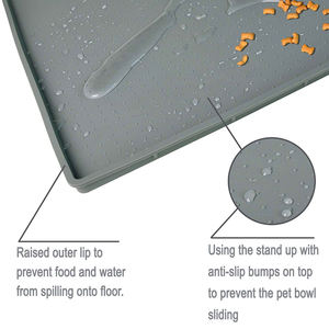 Rutschfeste Futtermatte für Hunde, tragbar, wasserdicht, für Hunde- und Katzennäpfe, auslaufsicher, Silikon-Futterunterlage für Haustiere - Product Image 6