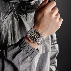 Montres sport à quartz NAVIFORCE NF7105 pour hommes, bracelet en silicone noir, chronographe marin, montre-bracelet pour homme - Product Image 6