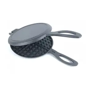 2021 il Migliore Non Bastone di Ferro Quadrato Mini Inclinazione Utilizzato Waffle Wok Con Coperchio Stir di Cottura Striscia Bianco Manico In Legno di Frittura Pan