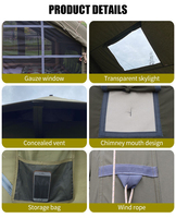 Tente gonflable populaire en promotion usine, tente de camping imperméable en tissu Oxford et coton TC pour activités de plein air