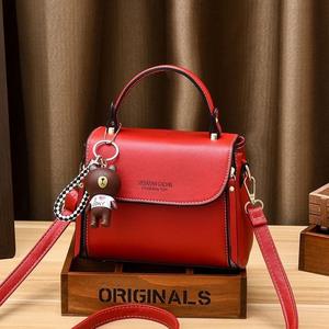 Bolso bandolera impermeable de cuero PU para mujer versátil de nueva moda con correa única de Color sólido y forro de poliéster - Product Image 4