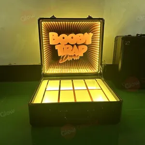 Bespoke logo sang trọng màu đen dẫn tiền Hộp chiếu sáng chúng tôi đô la tiền tệ tàu sân bay trường hợp tiền mặt vali chai cặp cho Đảng - Product Image 5