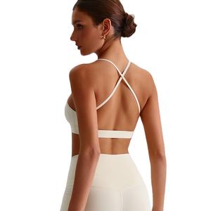 Hete Sexy Beauty Cross Back Gymkleding Push-Up Yogabeha Op Maat Gemaakte Ademende Racerback Hardloopsportbeha - Product Image 2