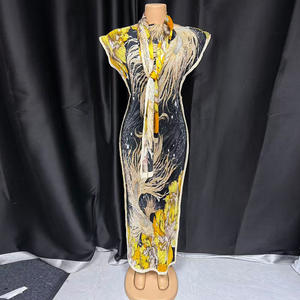 Nuova Abaya Musulmana all'Ingrosso con Stampa a <span class=keywords><strong>Gruppo</strong></span>, Gonna Lunga Plissettata Elegante Taglie Forti, Abito Estivo per Vendita Transfrontaliera - Product Image 3