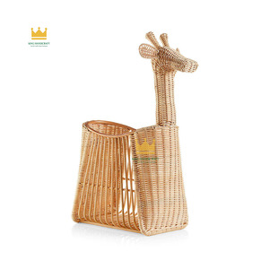 Panier de rangement moderne en rotin naturel écologique, multifonctionnel, en forme d'animal, tressé à la main, design à étages unique pour jouets d'enfants, vente en gros - Product Image 3