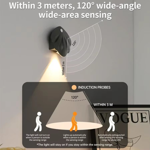 Shell Decoration LED Wall Lamp <strong>Motion</strong> <strong>Sensor</strong> 3 Color Night Light Rechargeable Spotlight Bedroom Room Decor Magnetic Nightlight - Product Image 5