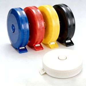 Cinta métrica retráctil de plástico de 12 mm con hoja de acero, bloqueo de botón y retorno automático, mini cinta métrica para ropa. - Product Image 1