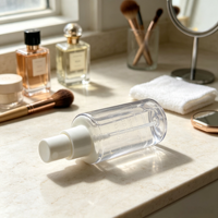 Bouteille de pulvérisation fine pour lotion en PET avec estampage à chaud personnalisé, flacon pompe cosmétique transparent vide pour emballage de produits de beauté et de soins de la peau