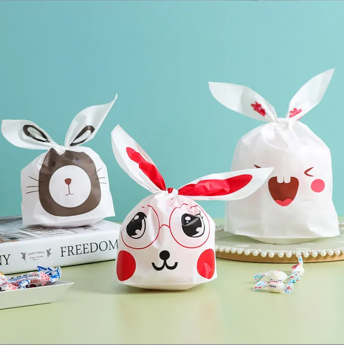 Custom Cute Rabbit Long Ear Candy Gift Bags Bunny Cookie Snack Bag