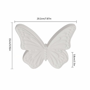 Veilleuse Papillon en Céramique, Ornement Artistique Moderne, Lumière Créative pour Table de Chevet, Chambre et Salon - Product Image 6