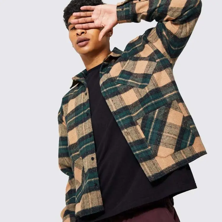 고품질 긴 소매 빨강과 까만 보통 격자 무늬 일 Boxy 볼링 셔츠 제조자 Flannel Mens 체크 셔츠 면