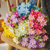 Fleurs de marguerite artificielles résistantes en soie synthétique Shangchu, bouquet floral en tissu pour la décoration intérieure, extérieure, de jardin et de tombes