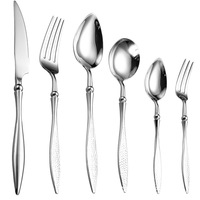 Couverts de table occidentaux en acier inoxydable martelé de haute qualité avec manche, fourchette, couteau, cuillère pour restaurant et usage domestique