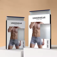 Almacenamiento de calcetines ecológicos para hombre, diseño de carpeta plegable de PVC en relieve transparente para regalo de embalaje de ropa interior