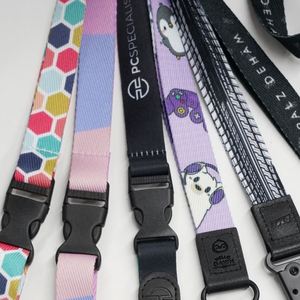 Custom Logo Cut Durable Leather <b>Lanyards</b> with Thermal Transfer Silk Screen Printing Metal Hook for Card Holder - Product Image 3