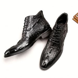Chaussures habillées en cuir pour hommes, mocassins souples à bout pointu, chaussures de bureau formelles, chaussures plates décontractées, mocassins de mode pour l'automne - Product Image 1