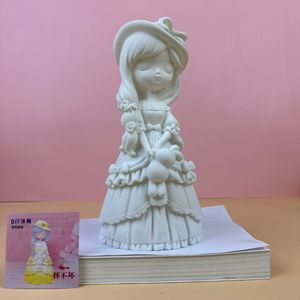 Vente en gros fabricants blanc blanc princesse mignon dessin animé PVC vinyle <span class=keywords><strong>peinture</strong></span> poupées <span class=keywords><strong>figurine</strong></span> pour tirelire boîte d'économie d'argent - Product Image 1