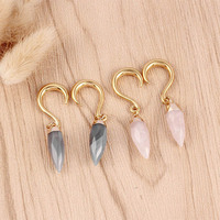 Piercings d'oreille classiques en pierre naturelle, cadeau de mariage, poids d'oreille pour enfants, crochets en acier inoxydable 361, tunnels de perçage d'oreille, bijoux de corps