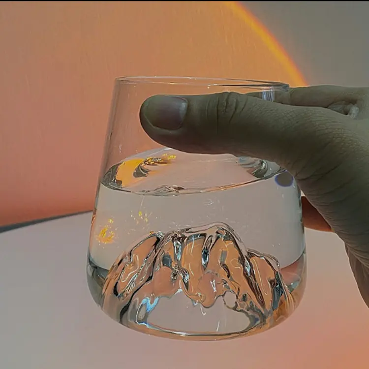 Taza de montaña creativa de estilo coreano, vaso de vidrio resistente al calor, japonés, té