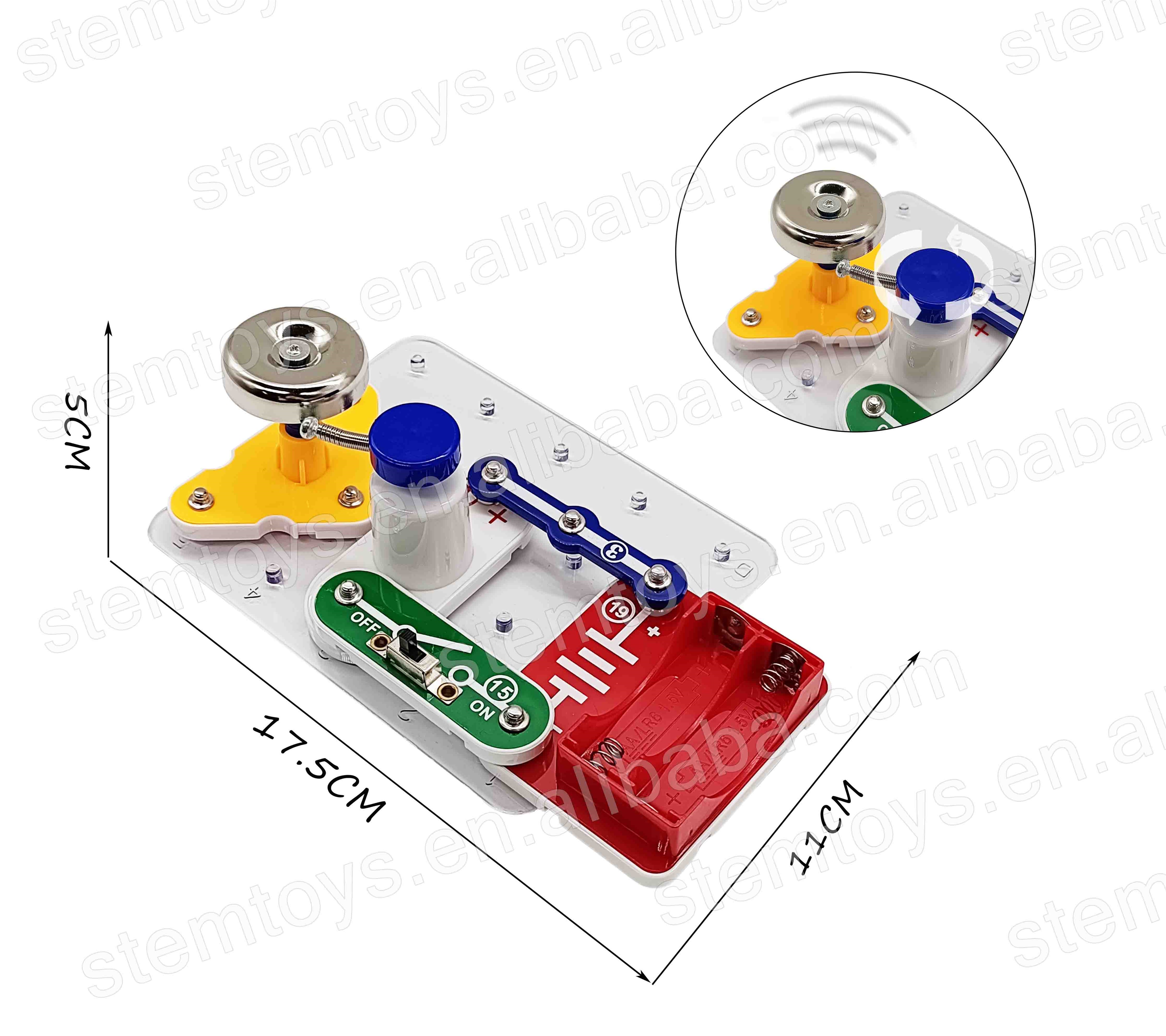 Схема строительных блоков 3IN1 электрический звонок научные образовательные стволовых игрушки для детей