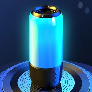 LED Bt אלחוטי רמקול צבע שינוי רווה אור להראות מסיבת רמקול חיצוני רמקול RGB שני-דרך Bluetooth סוללה מתכת פעיל