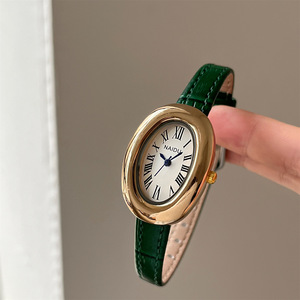 Orologio al quarzo NAIDU nuovo <span class=keywords><strong>cinturino</strong></span> in <span class=keywords><strong>pelle</strong></span> orologio da <span class=keywords><strong>donna</strong></span> una vasca ovale retrò a forma di uovo quarzo Vintage è ora disponibile per le donne - Product Image 2