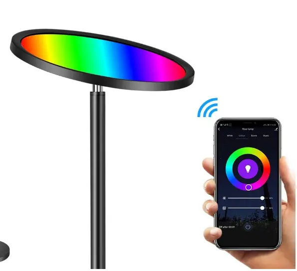 24w Smart LED Uplighter Works with APP Dimmable Colour Changing Warm White Cool White Floor Lamp