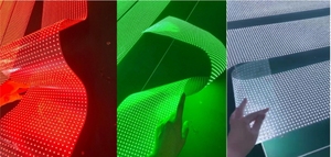 ฟิล์มใสติดกระจกคริสตัลแบบยืดหยุ่นสำหรับโฆษณาธุรกิจ  หน้าจอ LED แบบโปร่งใสสำหรับห้างสรรพสินค้า P10 ดีไซน์โค้งงอได้ - Product Image 3
