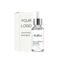 Flacon de beauté Hosim blanc, faible MOQ, pour sérum facial anti-âge bio à l'acide hyaluronique et à la vitamine C