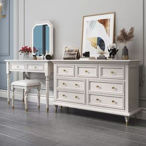 Commode <span class=keywords><strong>de</strong></span> rangement pour chambre à coucher française, salon, avec 9 tiroirs, en bois massif moderne, durable et écologique - Product Image 2