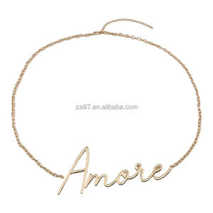 Chaîne de Taille Vintage à Lettrage Doré pour Femme avec Détails en Métal Tendance pour Affiner Robe Pantalon Jupe Idée de Cadeau de Fiançailles - Product Image 5