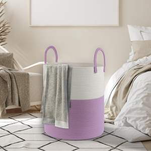 <span class=keywords><strong>Cesto</strong></span> <span class=keywords><strong>de</strong></span> lavandería 52L Contenedor <span class=keywords><strong>de</strong></span> almacenamiento <span class=keywords><strong>de</strong></span> <span class=keywords><strong>ropa</strong></span> <span class=keywords><strong>sucia</strong></span> plegable Diseño <span class=keywords><strong>de</strong></span> doble color <span class=keywords><strong>para</strong></span> niña adolescente Organizador púrpura Cuerda <span class=keywords><strong>de</strong></span> algodón Cestas <span class=keywords><strong>de</strong></span> lavandería - Product Image 5