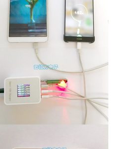 Chargeur USB intelligent 4 ports avec écran LCD couleur |   Chargeur USB 4 ports à identification automatique et charge rapide QC3.0 W813 - Product Image 3
