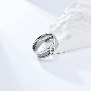 Men's <b>Titanium</b> Steel <b>Ring</b> Geometric Design Channel Set Diamonds Steel Gold Black Color Gift Jewelry K R777 - Product Image 3