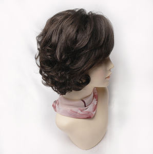 WIGTS Chic Wavy Human <b>Hair</b> Bob Wig Hand Tied 6 Inch Natural <b>Black</b> Brown Short <b>Hair</b> <b>Extension</b> Soft Touch Breathable - Product Image 1