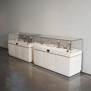 <span class=keywords><strong>Vitrina</strong></span> de Exhibición de Joyería Blanca de Lujo para Boutique, Mostrador de Vidrio Moderno y Minimalista con Gabinete de Almacenamiento para Tienda Minorista - Product Image 1