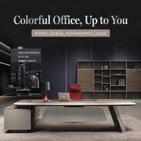 Bureau de direction moderne et minimaliste, de luxe léger, en métal durable, table de travail informatique haut de gamme pour directeur de bâtiment commercial